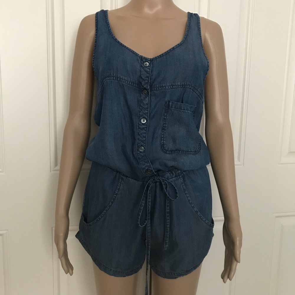 Rails Romper Blue Chambray  Sleeveless XS S